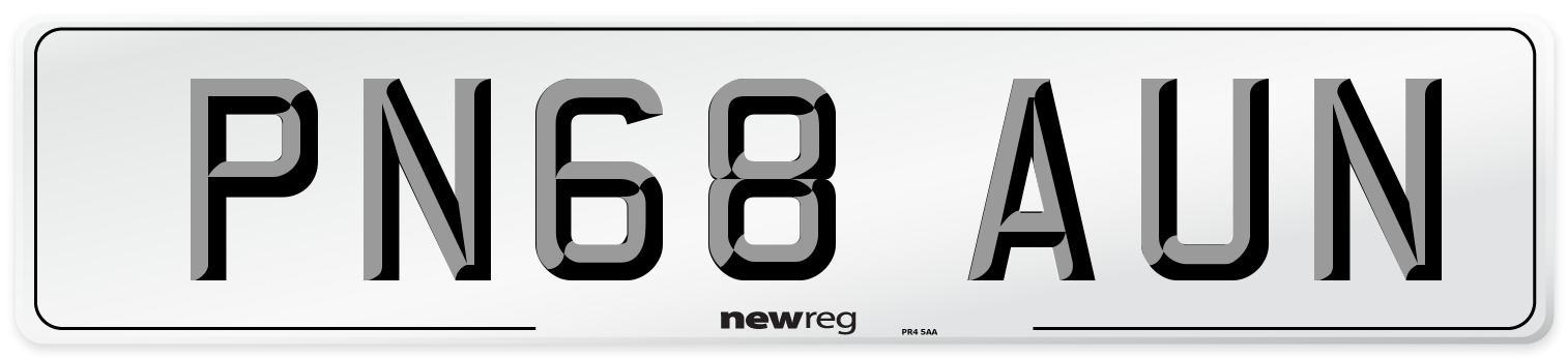 PN68 AUN Number Plate from New Reg